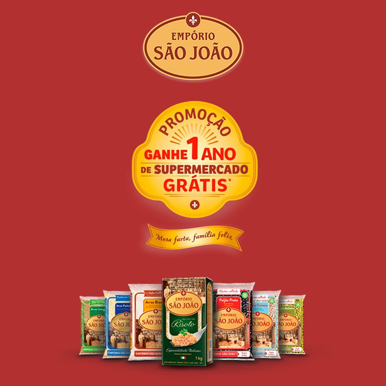 EMPORIO SÃO JOÃO - PROMOÇÃO: GANHE 1 ANO DE SUPERMERCADO