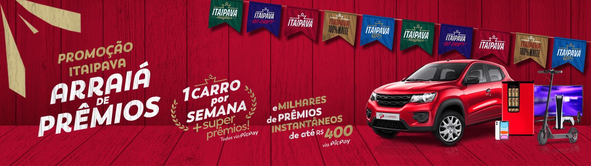 Arraiá de prêmios Itaipava - banner